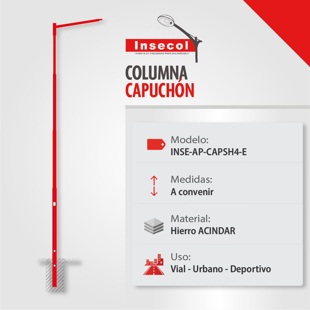 Columna Capuchón Simple – Empotrar