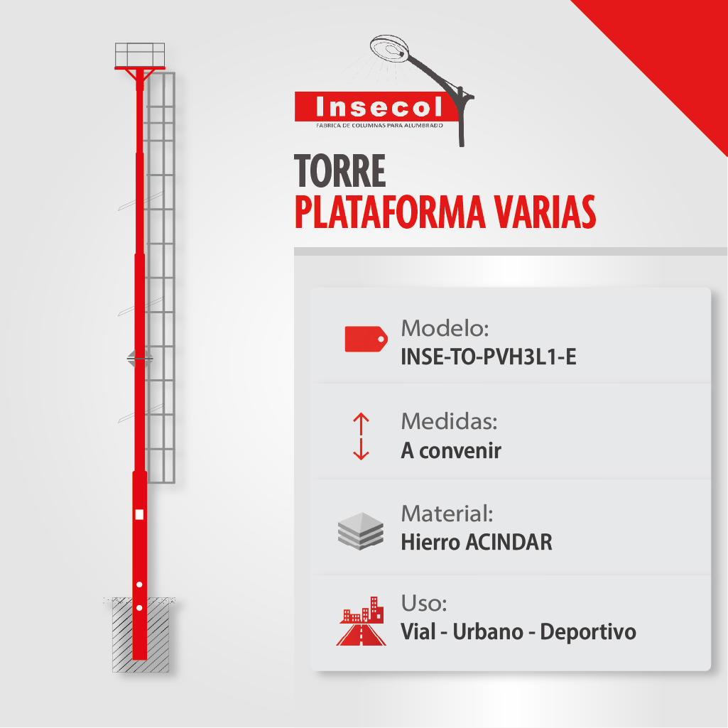Torre con Plataformas Variadas – Empotrar