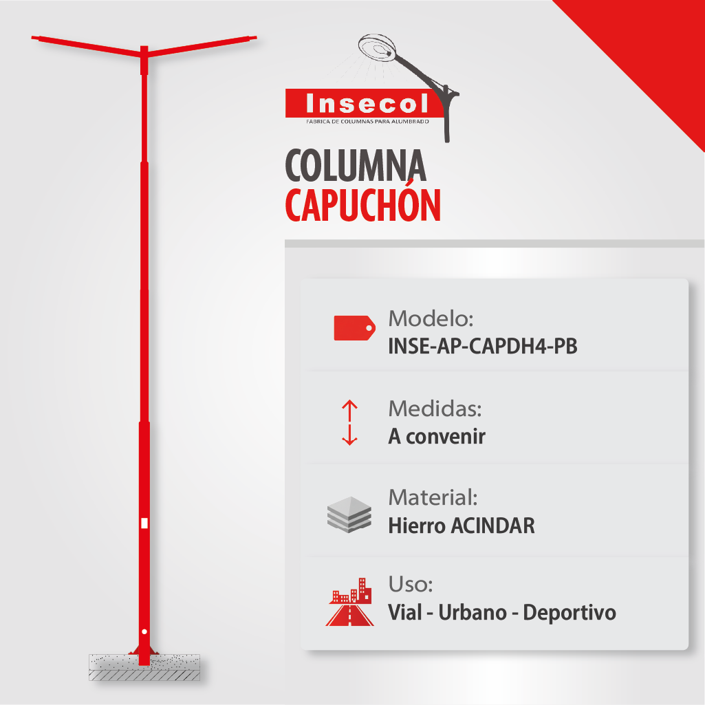 Columna Capuchón Doble – Placa Base