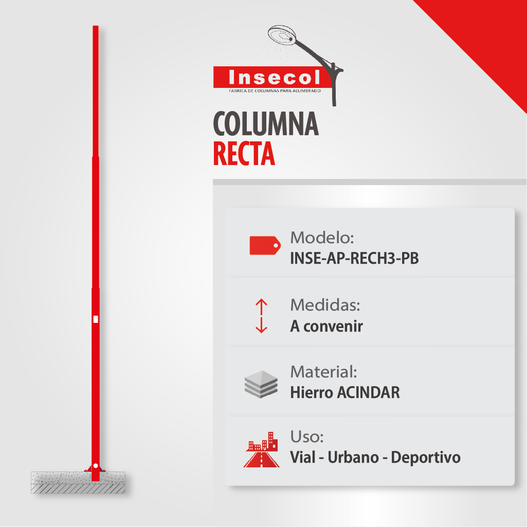 Columna Recta - Placa Base