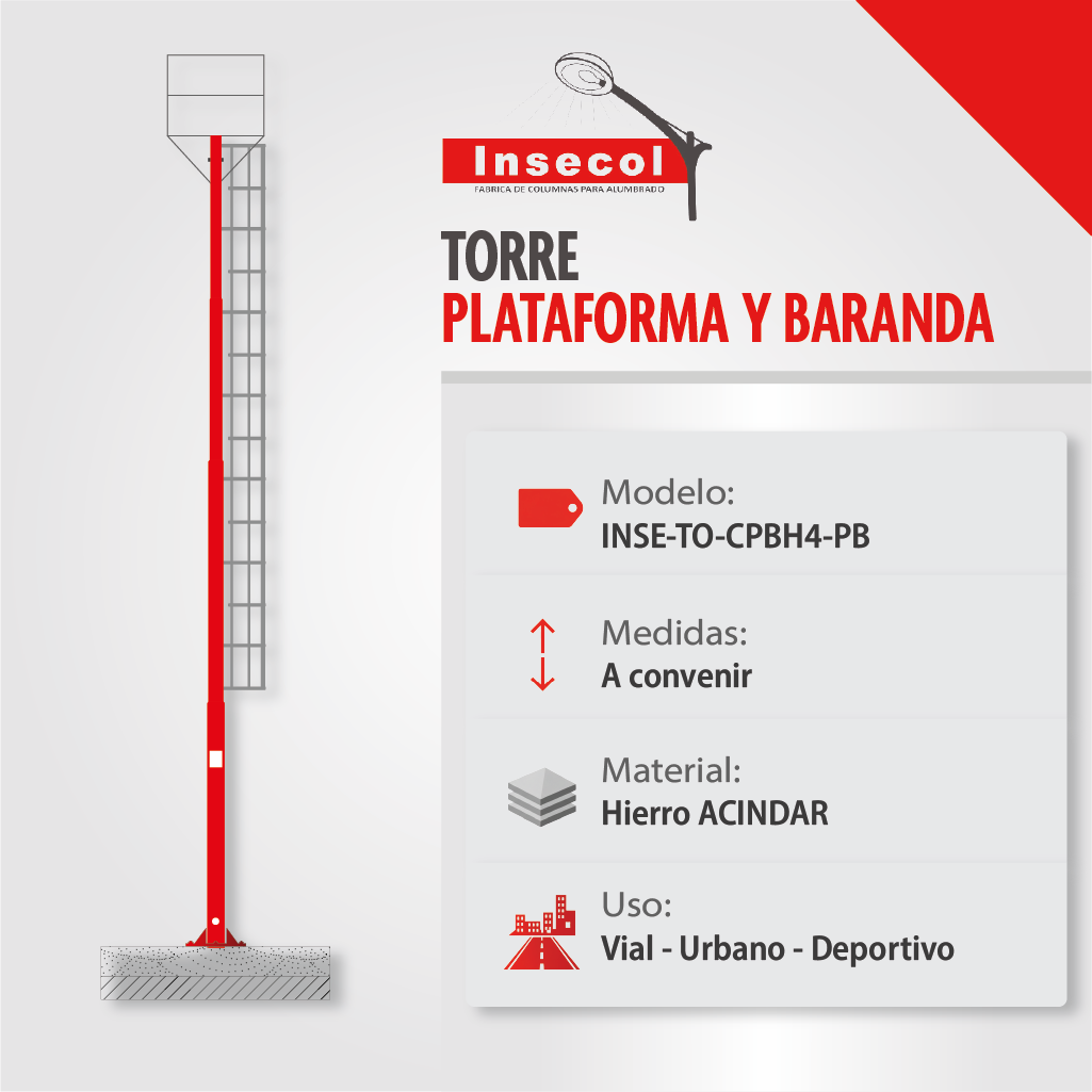 Torre con Plataforma y Baranda – Placa Base