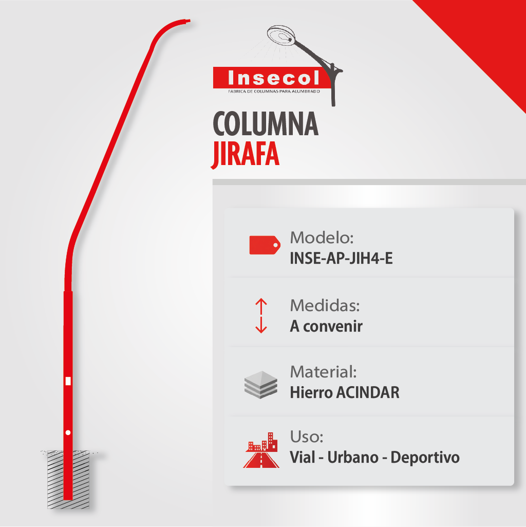 Columna Jirafa – Empotrar