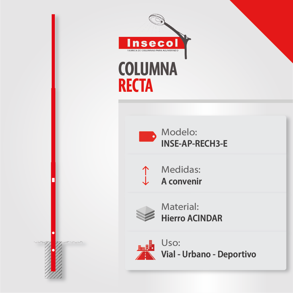 Columna Recta - Empotrar