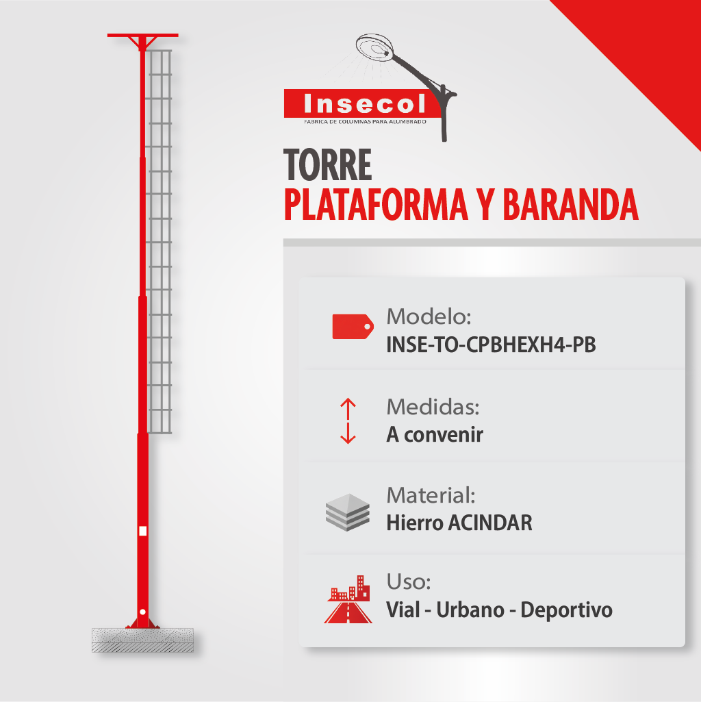 Torre con Plataforma Hexagonal Simple – Placa Base