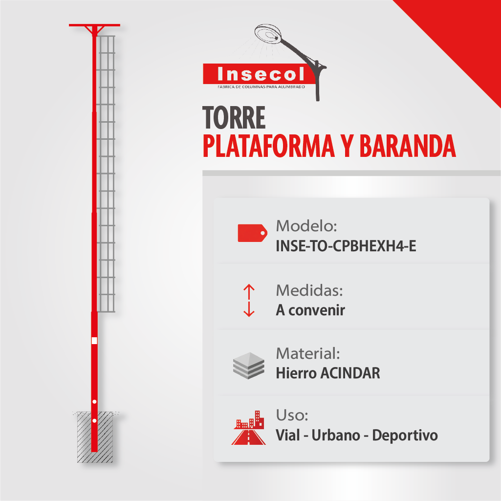 Torre con Plataforma Hexagonal Simple – Empotrar