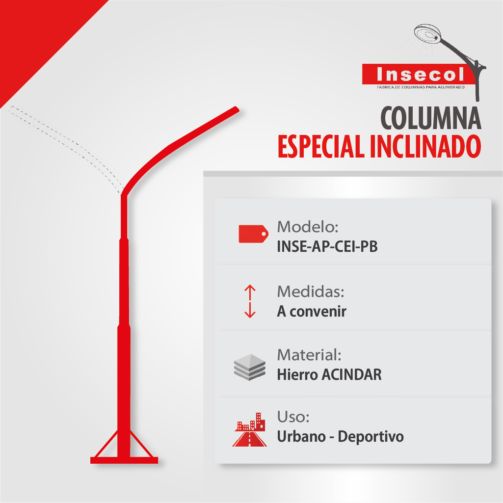 Columna Especial Brazo Inclinado – Placa Base