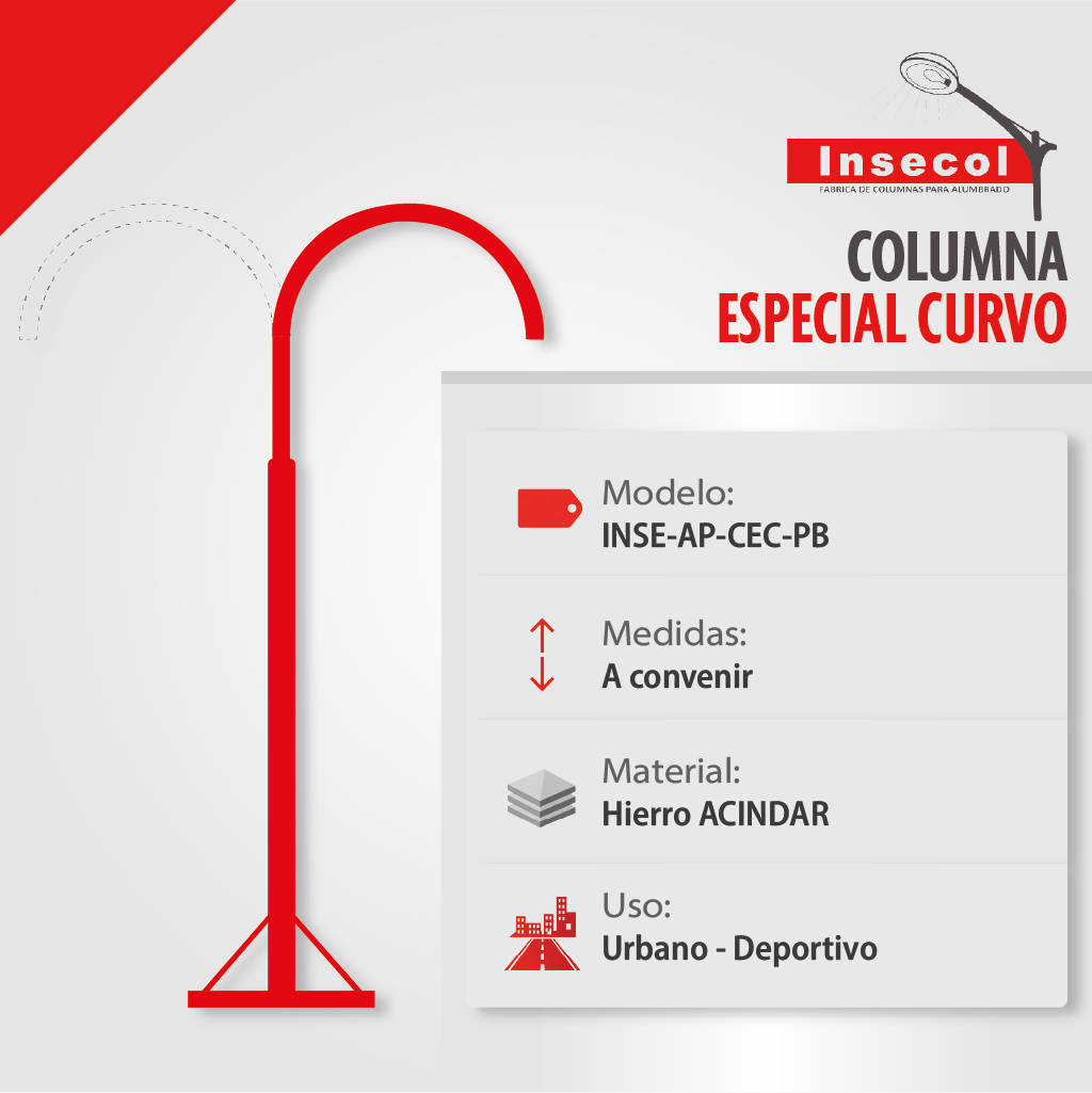 Columna Especial Brazo Curvo – Placa Base